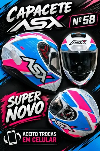 Capacete ASX super novo. Troco em celular número 57/58