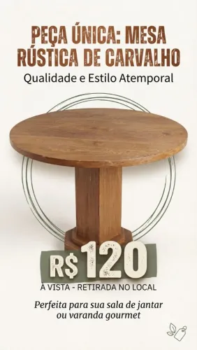 Mesa de Carvalho rústica