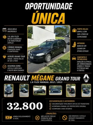 Renault Megane Grand Tour Dynam. Hi-flex 1.6 16V 2012