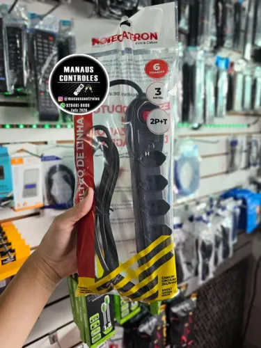 Filtro De Linha Régua Extensão 6 Tomadas C/fusível 3 Metros