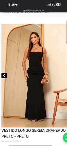 Vestido preto longo sereia
