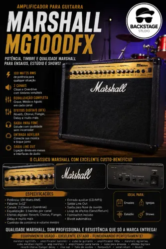 Marshall MG100DFX - Amplificador para Guitarra | 100W RMS | DFX | Send/Return | Footswitch
