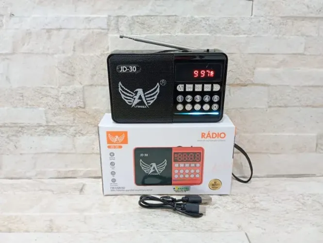 Radio Digital Portátil FM Usb Bluetooth Recarregável