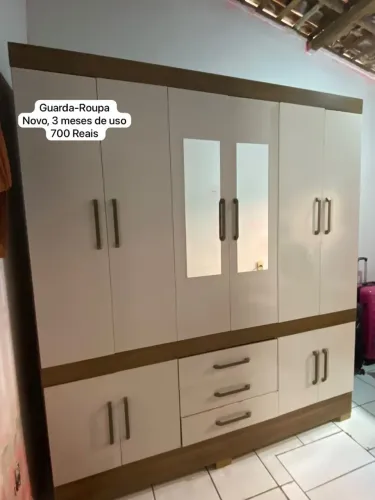 Guarda Roupa Casal 10 Portas (2 c/ Espelho) e 3 Gavetas - (Desmontado)