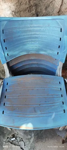 Cadeira de Ferro assento Azul