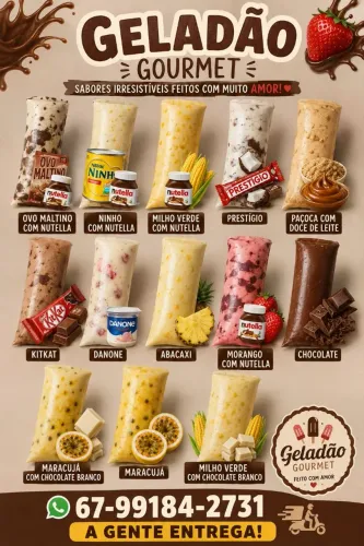 Geladão gourmet R$ 7,00