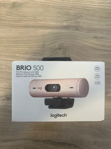 Webcam Logitech Brio 500 Rosa (Full HD com HDR) - Excelente Estado