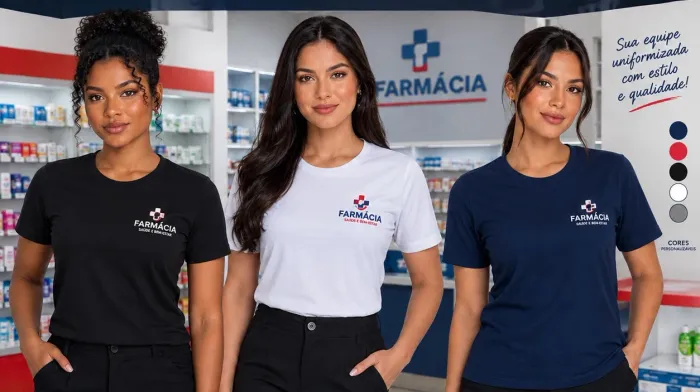 10 Camisas Personalizadas Para Uniforme De Farmácia / Malha PP