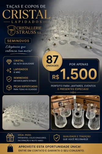 Conjunto de Copos e Taças de Cristal