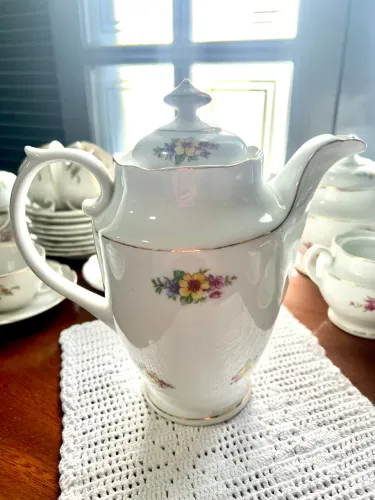 Bule Café Porcelana Real