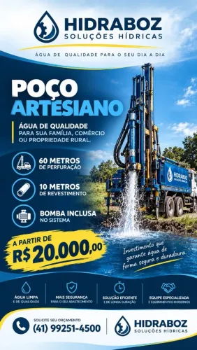 Poço artesiano e semi artesiano