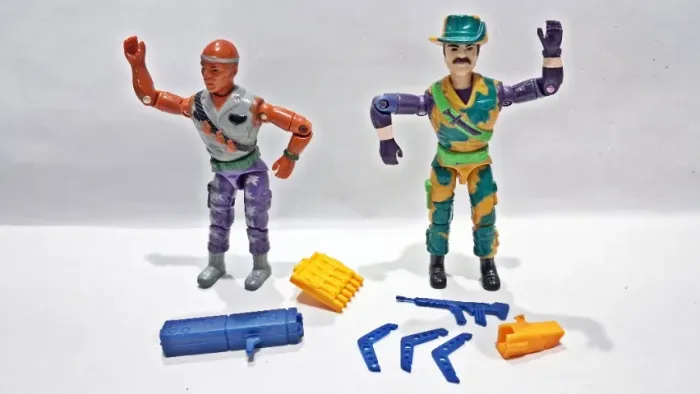 Lote 2 Figuras Boomerang e Junkyeard Lanard The Corps Gi Joe Comandos em Ação anos 90