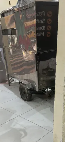 Carrinho de lanche todo em inox
