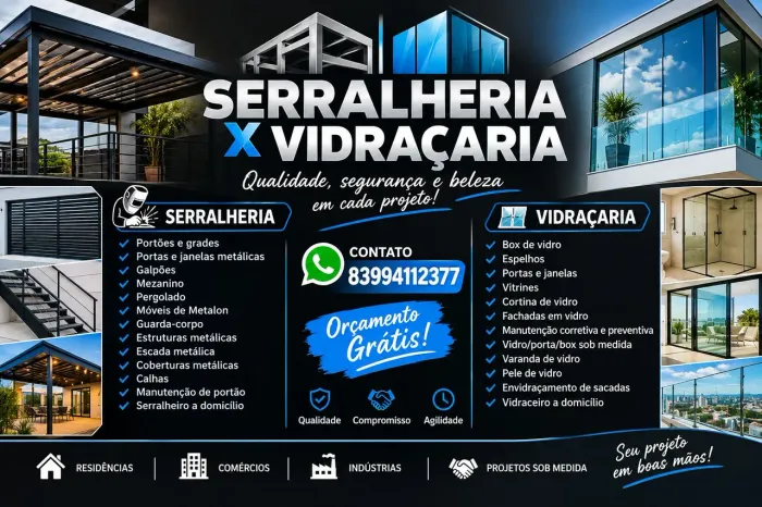 Vidraçaria x serralheria