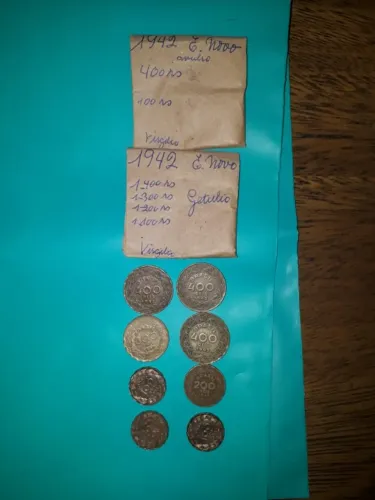 CONJUNTO DE MOEDAS DE REIS ANO 1940 / 1942 - LINDÍSSIMAS - BRILHOSAS