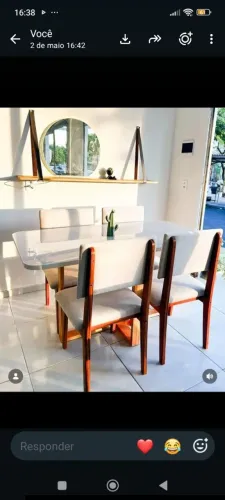 Cadeiras para mesa de jantar ultra resistente de madeira muracatiara 4 unidades