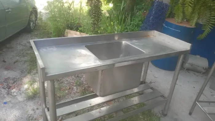 JOGO DE 3 BANCADAS INOX USADAS 