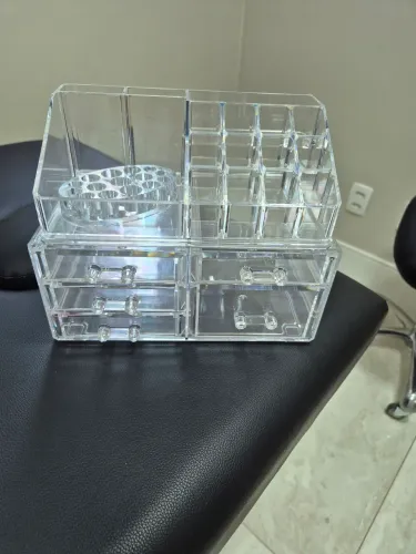 Organizador Maquiagem caixa acrílico transparente Portátil  5 gavetas