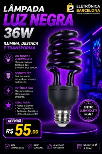 ? Lâmpada Luz Negra 36W - E27