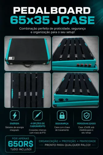 Pedal board profissional 65x35 com CASE