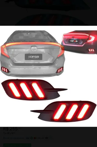 DRL do para-choque traseiro Civic G10.
