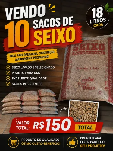 VENDO 10 SACOS DE SEIXO