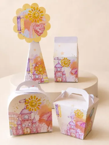Kit de 30 Caixinhas Personalizadas para Festa - Aquarela - FRETE GRÁTIS PARA FORTALEZA