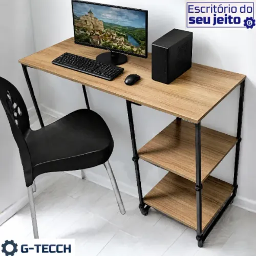 Mesa para Computador 1,1m NOVA Escrivaninha Multiuso Estilo Industrial Notebook Escritório