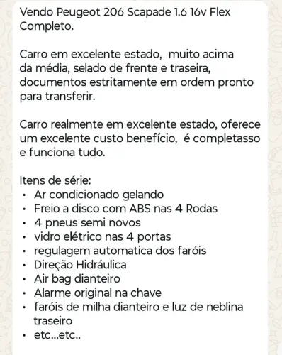 Peugeot 206 SW Escapade 1.6 16V Flex 5P 2008
