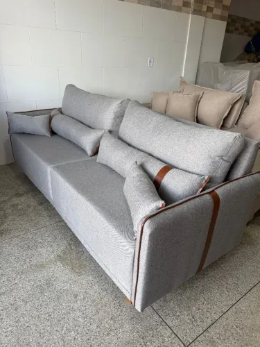 Sofá Luxo no linho importado - Entrega Grátis 