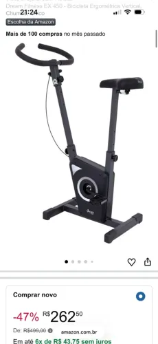 Bicicleta ergométrica Dream Fitness EX 450