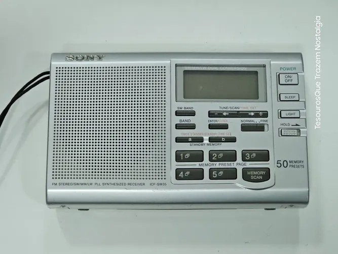 Rádio Receptor Sintetizado Sony ICF-SW35 Banda Mundial Funcionando