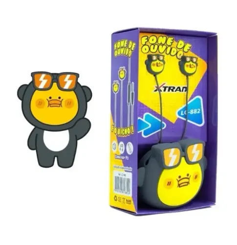 Fone fio celular Xtrad LC-882 bichinhos