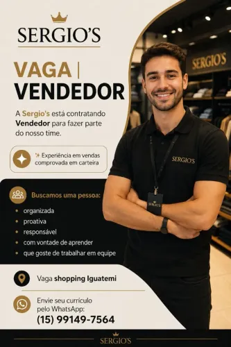 Vaga Efetiva vendedores