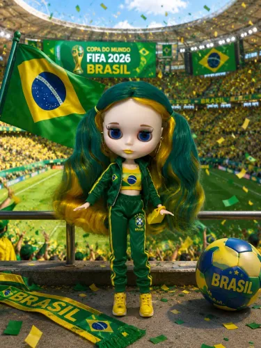 Boneca Blythe doll Brasil copa do mundo