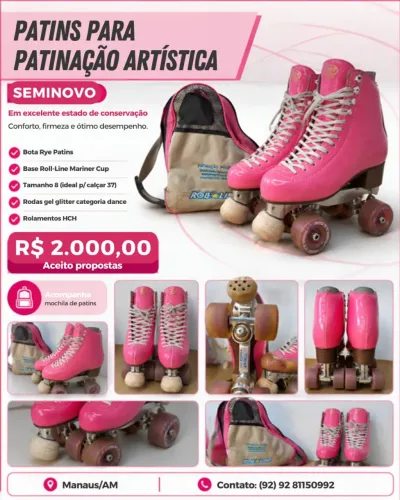 Patins de Patinação Artística Pink