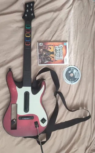 Guitarra wii com jogo