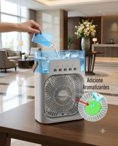 Mini Ventilador com Umidificador 600ml - Refresque-se - entrega grátis <br>