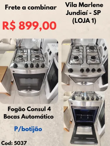 Fogão Consul 4 Bocas Automático Inox para botijao