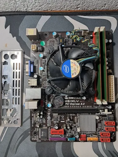 Placa-mãe Biostar H61MLV + processador e memória RAM 
