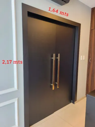 Porta dupla de correr MDF completa