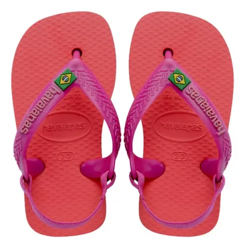 Chinelo Havaianas Infantil Brasil Logo Elástico Rosa 41405774380