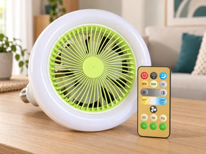 Luminária LED com Ventilador 36W e Controle Remoto E27