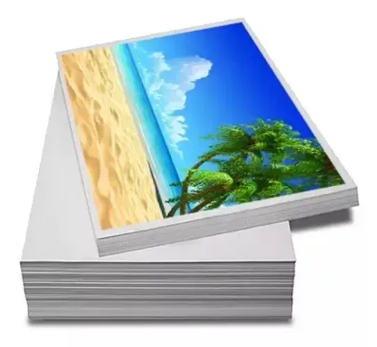 300 folhas de papel couchê brilho 250g A4 -Qualidade fotográfica