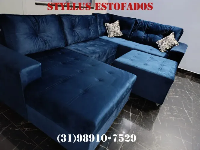 Sofá de canto tamanho família 
