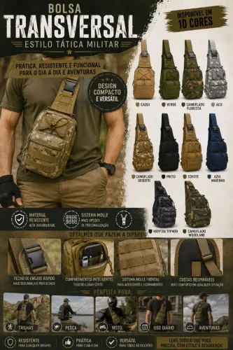 Bag Transversal Masculino Bolsa de Ombro