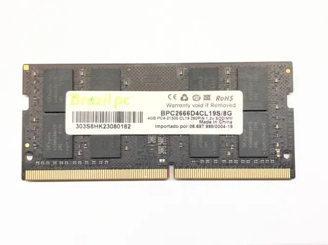 Memória Soddim 8GB Ddr4 2666ghz Brazilpc - Bpc2616cid4c19s/8 - Oem
