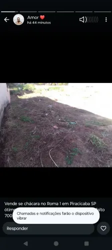 Vende se ótimo terreno de chácara no Roma1 14x50 pau queimado Piracicaba sp
