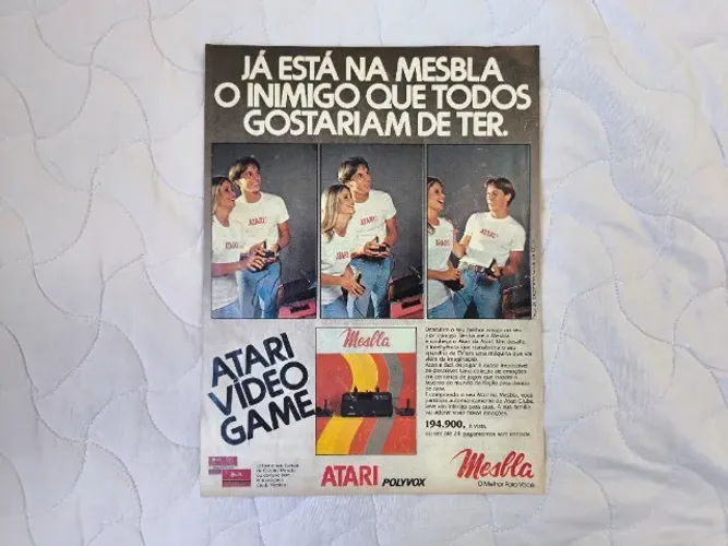 Folheto Propaganda Mesbla Atari 2600 Polyvox Antigo