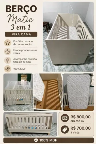 Berço Matic 100% MDF